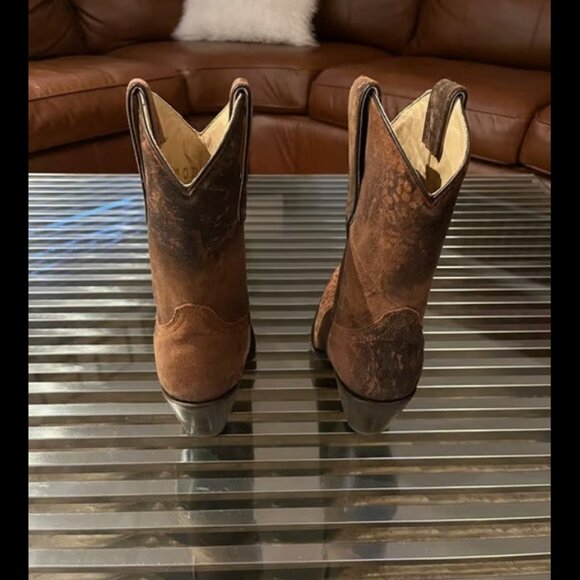 CORRAL BOOTS COWGIRL LD BROWN CHEETAH PRINT SHORT TOP - Picture 4 of 6